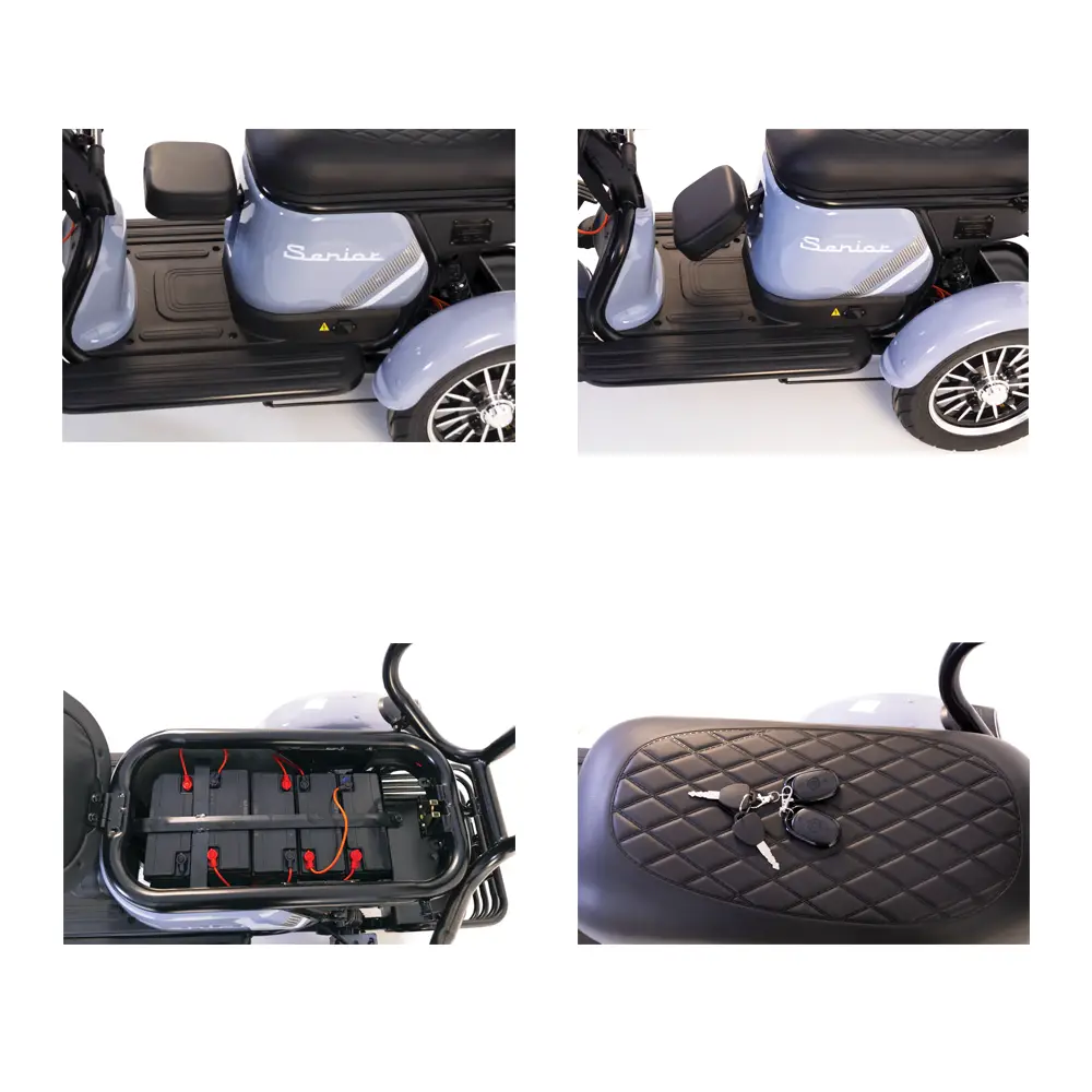 Triciclu Electric Rotakt Senior Motor 1000W Viteză 25 km/h Autonomie 62 km Baterie plumb-acid 60V 20Ah Greutate maximă 187 kg, Fără permis [3]