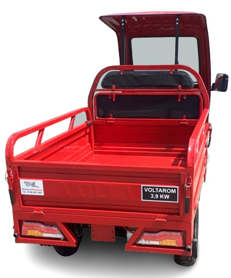 Triciclu Electric, Voltarom Hercules, FARA Permis, Tuk Tuk, Cu Cabină Motor 3900W, 72V, 120Ah, 120Km autonomie, Rosu [3]