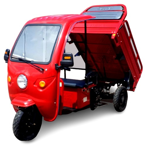 Triciclu Electric, Voltarom Hercules, FARA Permis, Tuk Tuk, Cu Cabină Motor 3900W, 72V, 120Ah, 120Km autonomie, Rosu [2]