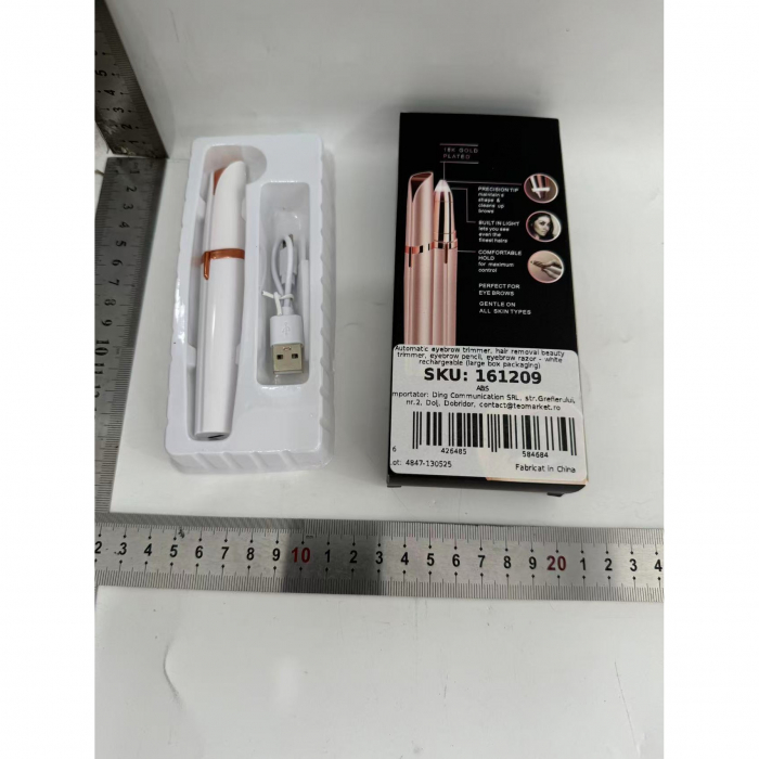 Trimmer Facial, Flippy, pentru Sprancene, Incarcare USB, 1.5 x 13 cm, din ABS, Alb [7]