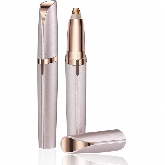 Trimmer Facial, Flippy, pentru Sprancene, Incarcare USB, 1.5 x 13 cm, din ABS, Sampanie [3]
