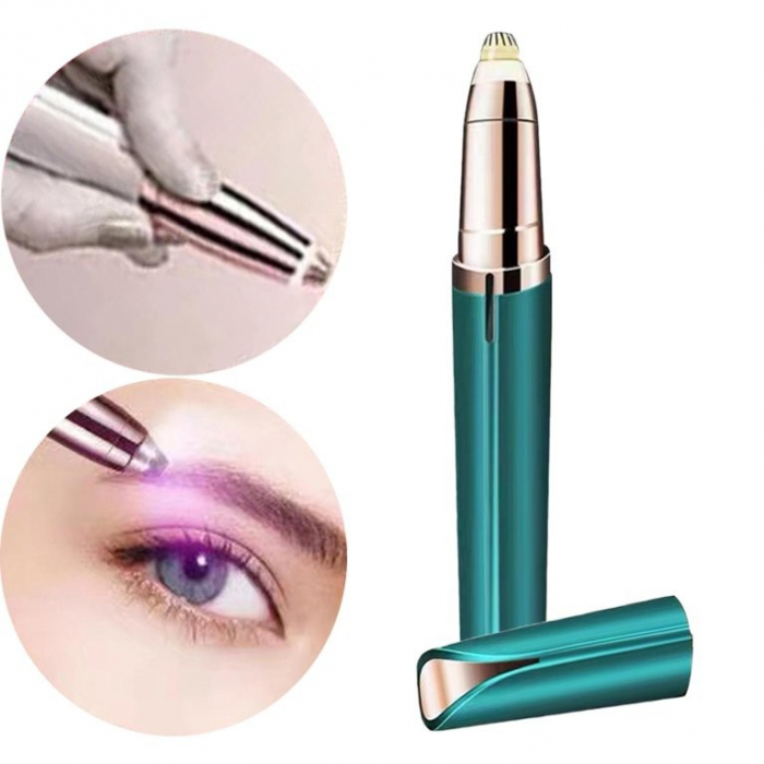 Trimmer Facial, Flippy, pentru Sprancene, Incarcare USB, 1.5 x 13 cm, din ABS, Verde [2]