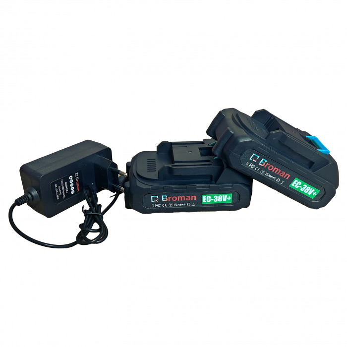 Trimmer (motocoasa electrica ) BROMAN , 2 acumulatori 38 V, 8 accesorii incluse [2]