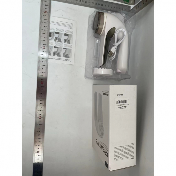 Aparat Pentru Curatat Scame, Par Si Praf, Flippy, Trimmer pentru Diferite Tipuri De Material, Cu Lame Din Otel Inoxidabil, Maner Ergonomic, Incarcare Prin USB, 15x6x9 cm, Alb [2]