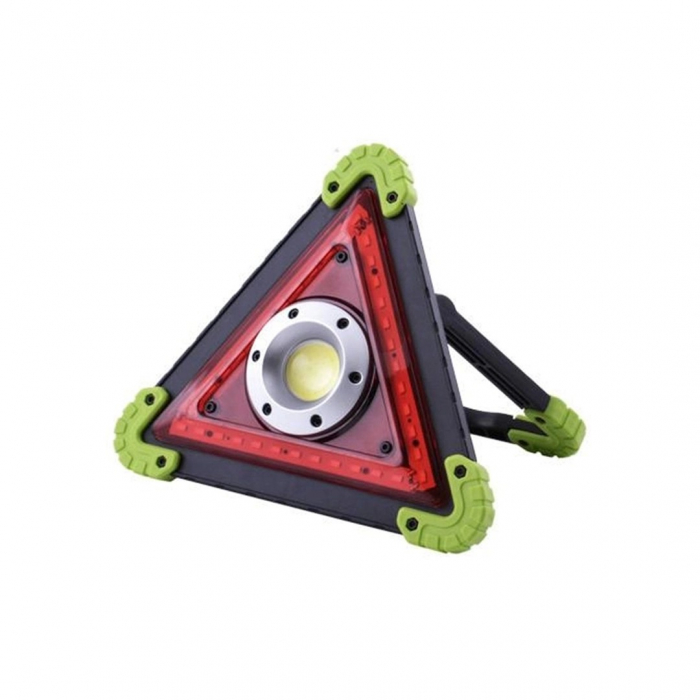 Triunghi Multifunctional de Avertizare, Flippy, Lanterna LED, Impermeabil IP65, 800 lm, 2 x AA, Functie Incarcare Telefon, USB si Micro USB, COB 33, Verde [3]