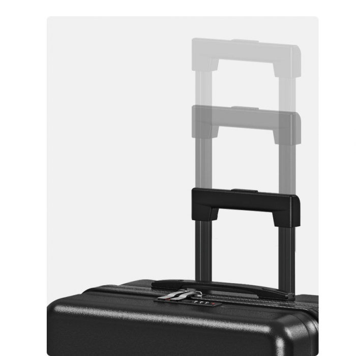 Troler de Calatorie, Flippy, 56 x 35 x 22 cm, 4 Roti, Maner Reglabil, din ABS, cu Fermoar, Blocare cu Cod, Impermeabil, Model Astronaut, Negru [3]