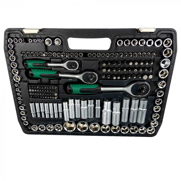 Trusa de 216 piese, crom vanadiu, biti si tubulare + Manusi [3]