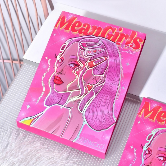 Trusa de Machiaj, KEVIN &amp; COCO, Mean Girl Heart, Fard de Pleoape, Iluminator, Blush Cremos, 96 culori, 21 x 15.7 x 2.4 cm [4]