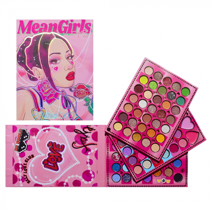 Trusa de Machiaj, KEVIN &amp; COCO, Mean Girl Rose, Fard de Pleoape, Iluminator, Blush Cremos, 97 culori, 21 x 15.7 x 2.4 cm [10]