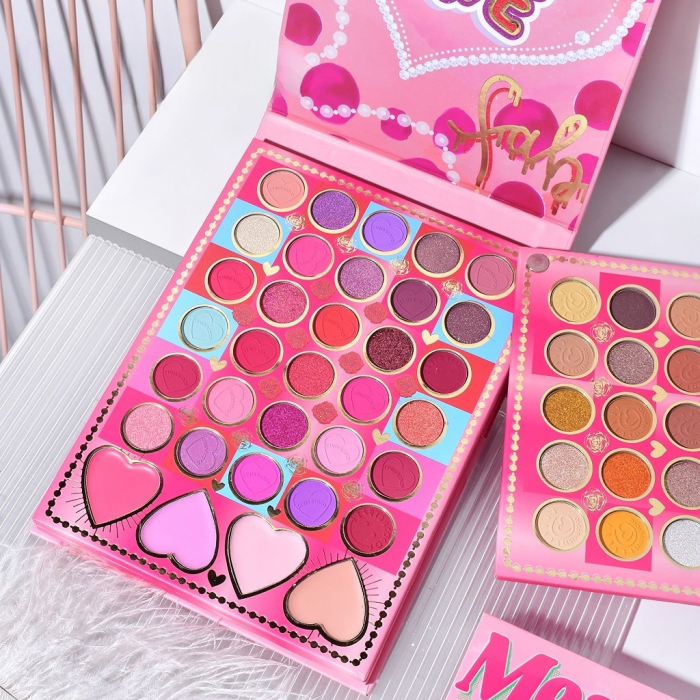 Trusa de Machiaj, KEVIN &amp; COCO, Mean Girl Rose, Fard de Pleoape, Iluminator, Blush Cremos, 97 culori, 21 x 15.7 x 2.4 cm [7]