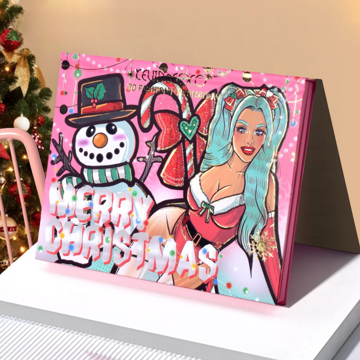 Trusa de Machiaj, KEVIN &amp; COCO, Snowy Christmas, 70 culori, 22.5 x 17 x 2 cm [2]
