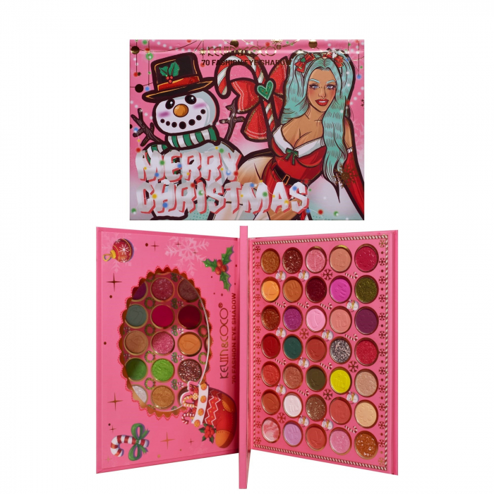 Trusa de Machiaj, KEVIN &amp; COCO, Snowy Christmas, 70 culori, 22.5 x 17 x 2 cm [10]