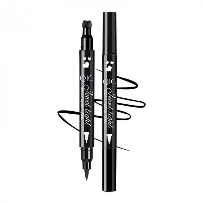 Tus Lichid pentru Ochi, Flippy, 2 Capete, Eyeliner si Stampila Inima, Pentru Ochi si Corp, 50 g, Rezistent la Apa, 12.7 x 3 cm, Negru [9]