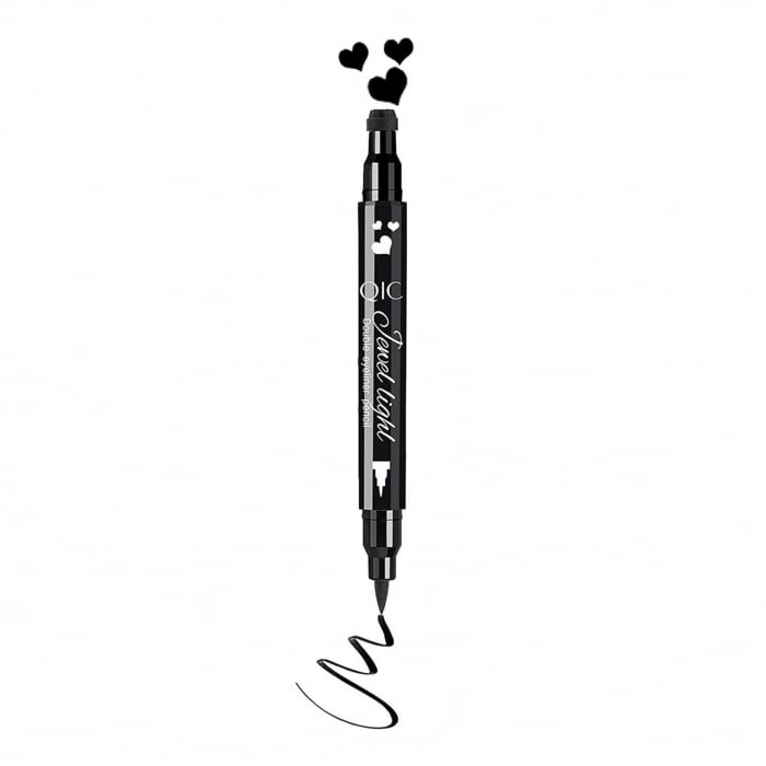 Tus Lichid pentru Ochi, Flippy, 2 Capete, Eyeliner si Stampila Inima, Pentru Ochi si Corp, 50 g, Rezistent la Apa, 12.7 x 3 cm, Negru [6]
