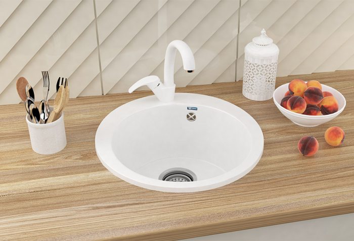 Chiuveta rotunda de bucatarie Ulgran U-405-328 Bej, 49.5 cm [2]