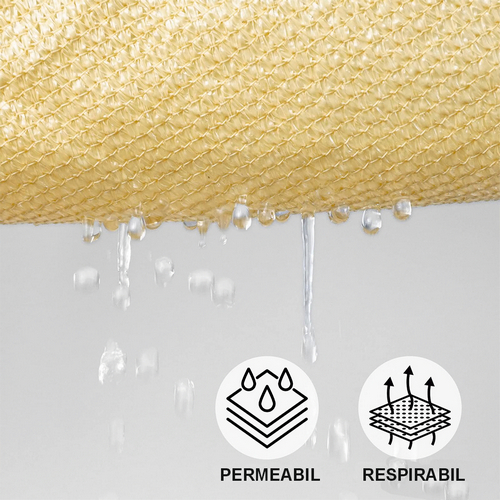 Umbrar/prelata de soare patrata din PE, MESTERINO PE1800404 4 m X 4 m, densitate 180g/mp, culoare bej, protectie UV [3]