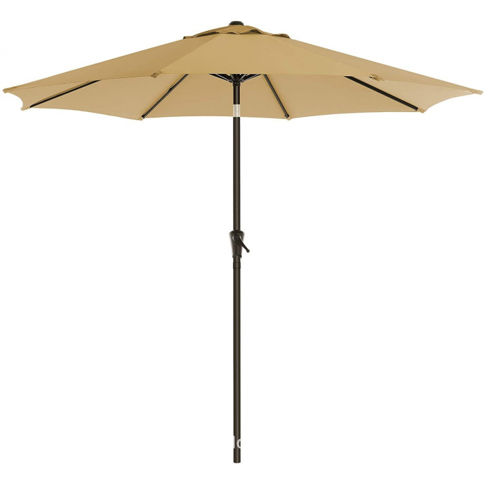 Umbrela rotunda de soare Flippy pentru terasa, diametru 2.70 m, inclinare, manivela, crem [1]