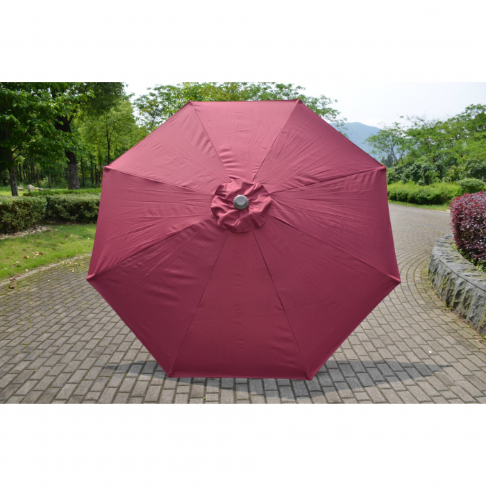 Umbrela rotunda de soare Flippy pentru terasa, diametru 2.70 m, manivela, rosu [2]