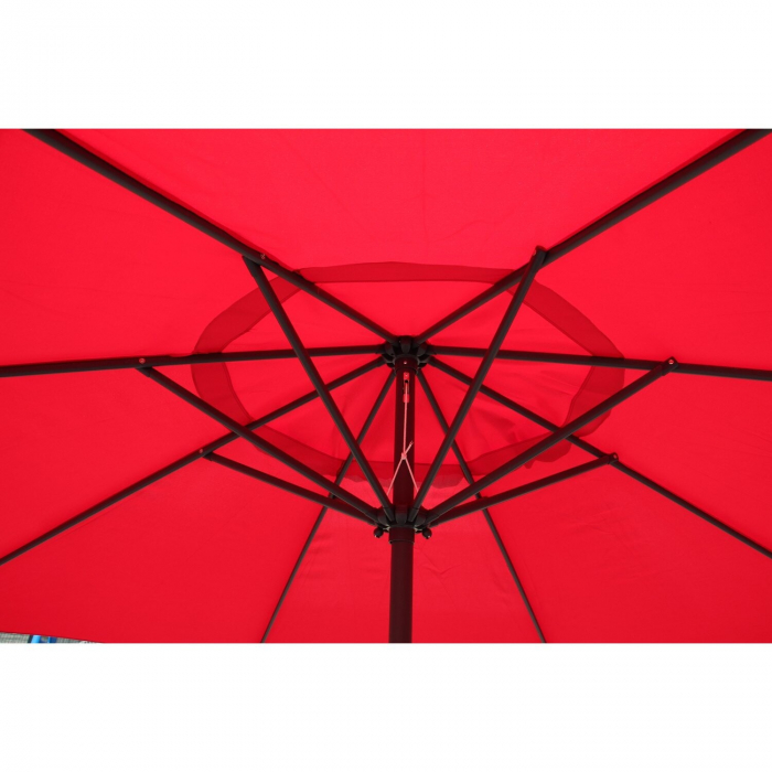 Umbrela rotunda de soare Flippy pentru terasa, diametru 2.70 m, manivela, rosu [4]