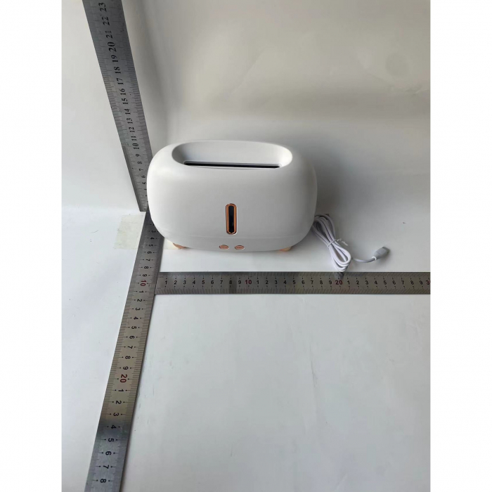 Umidificator de tip flacara, Flippy, cu aromaterapie, 7 culori, 250 ml, alb [10]