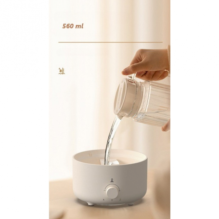 Umidificator de tip vulcan, Flippy, cu aromaterapie, cu telecomanda, 560 ml, model V21A, alb [5]