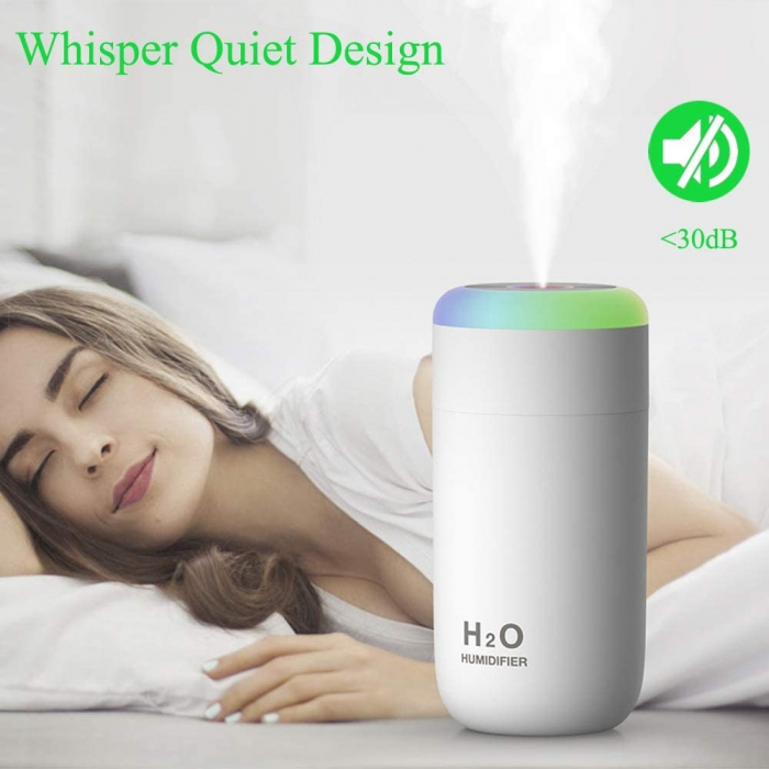 Umidificator, H2O, cu difuzor de aroma, Culori random [9]