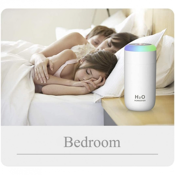 Umidificator, H2O, cu difuzor de aroma, Culori random [8]