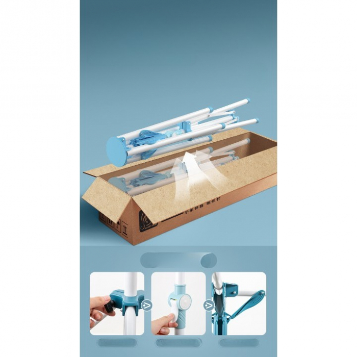 Uscator de Rufe, Flippy, Tip Umbrela, Pliabil, Telescopic, pentru Interior-Exterior, cu Patru Tije, Picior Anti-Alunecare, Inaltime Ajustabila, 108 pana la 165 cm [2]