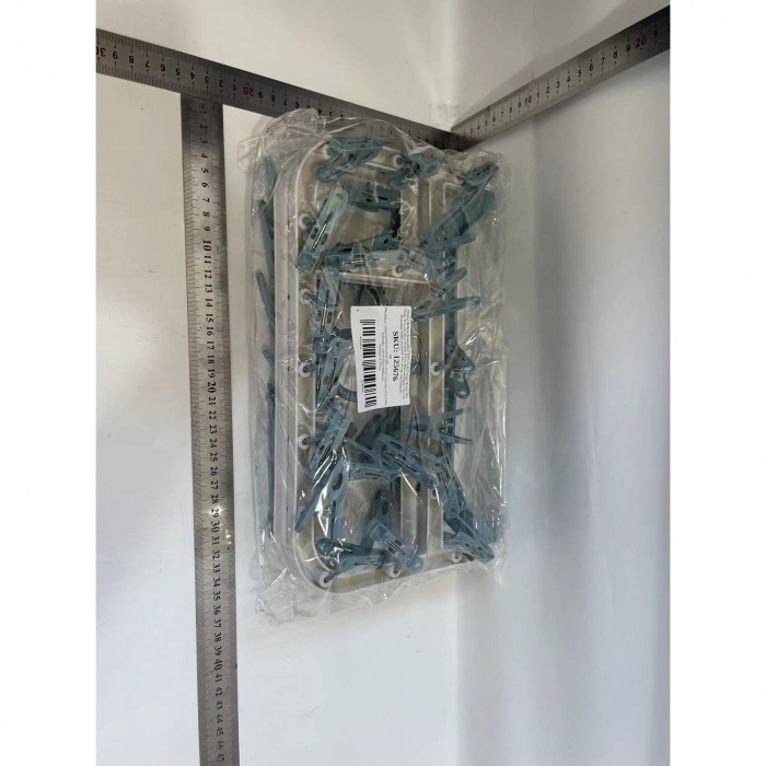Uscator de Rufe Suspendat Flippy, cu 40 Carlige, Rotire 360 Grade, Protectie Vant, Pliabil, Patrat, Mateiral Plastic, Usor de Depozitat, Multifunctional, 36 x 24 cm, Alb/Albastru [6]