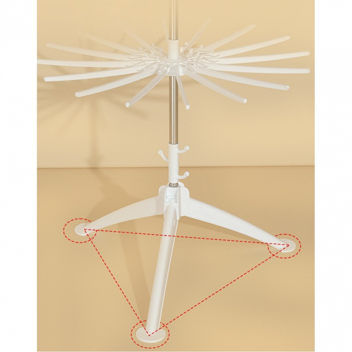 Uscator de Rufe Vertical, Flippy, 3 Niveluri, Pliabil, din ABS+PP+Otel Inoxidabil, Rotire 360 Grade, 178.7 x 75 cm, Alb [3]