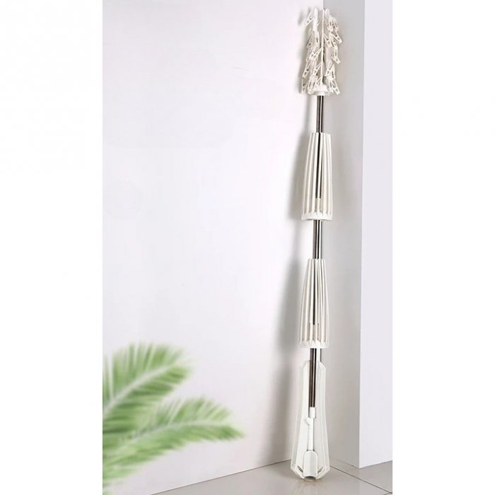 Uscator de Rufe Vertical, Flippy, 3 Niveluri, Pliabil, din ABS+PP+Otel Inoxidabil, Rotire 360 Grade, 178.7 x 75 cm, Alb [2]