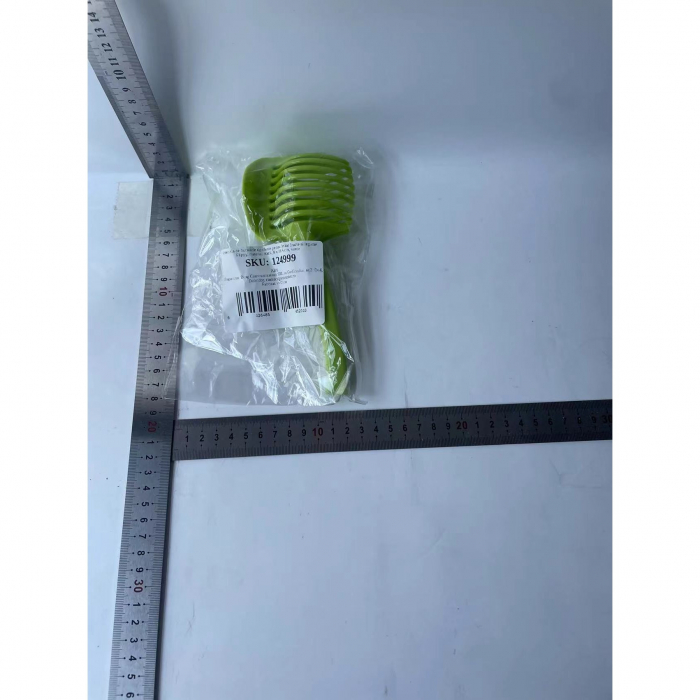 Ustenisla de bucatarie tip cleste pentru feliat fructe si legume Flippy, material ABS, 8 x 18.5 cm, verde [7]