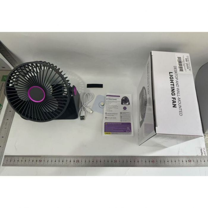Ventilator 2in1, Flippy, de Masa/de Perete, Incarcare USB, 3.7 V, 4.5 W, 1200 mAh, 17.5 x 17 x 7.6 cm, Albastru Fumuriu [6]