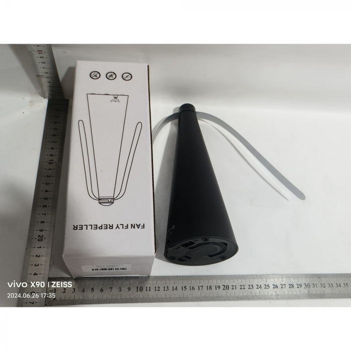 Ventilator Exterior, Flippy, Repelent pentru Muste/Tantari, Cablu USB, Slot Baterii, 9 x 9 x 20 cm, Negru [10]
