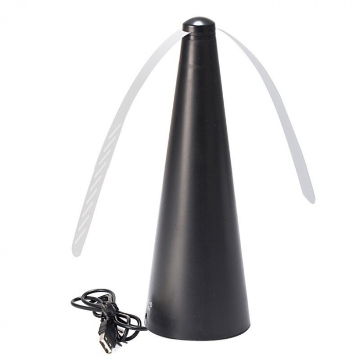 Ventilator Exterior, Flippy, Repelent pentru Muste/Tantari, Cablu USB, Slot Baterii, 9 x 9 x 20 cm, Negru [2]
