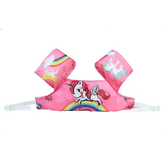 Vesta de salvare pentru copii cu aripioare de inot, Flippy, Roz, Model unicorn [4]