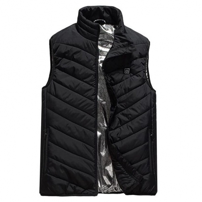 Vesta Inteligenta Incalzita, Flippy, Unisex, 2 Zone de Incalzire, Umplutura Bumbac, 3 Trepte de Temperatura, Incarcare USB, Negru, sub 100 kg, Marime S [3]