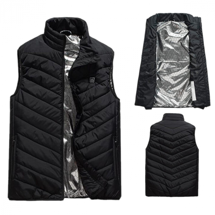 Lichidare Vesta Inteligenta Incalzita, Flippy, Unisex, 2 Zone de Incalzire, Umplutura Bumbac, 3 Trepte de Temperatura, Incarcare USB, Negru, sub 100 kg, Marime S [5]