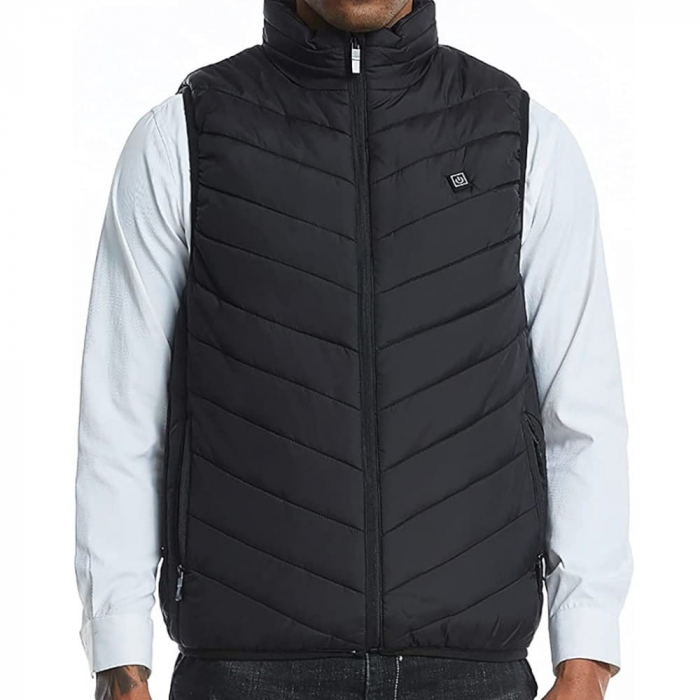 Vesta Inteligenta Incalzita, Flippy, Unisex, 2 Zone de Incalzire, Umplutura Bumbac, 3 Trepte de Temperatura, Incarcare USB, Negru, sub 100 kg, Marime S [4]