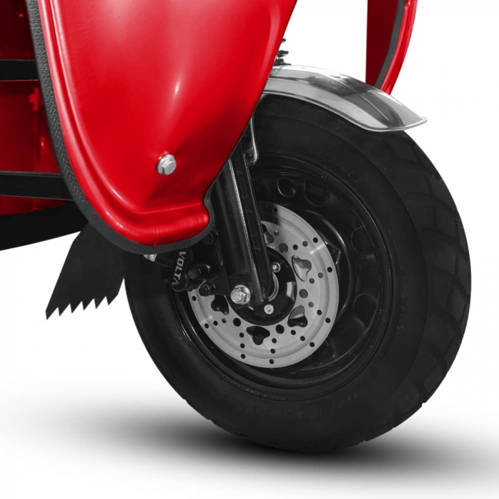 Voltarom Hercules, motor 3900W, 72V, 60 AH, viteza maxima 25 km pe ora, pana la 70km autonomie, Fara Permis, Triciclu Electric VT5, Tuk Tuk, Cu cabina, Rosu [3]