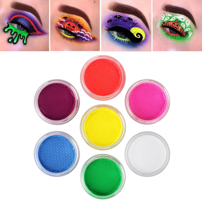 Vopsea pentru Fata si Corp, Flippy, cu Pigment Fosforescent, 30 g, Activare cu Apa, Galben [4]