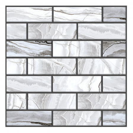 Sub 99 Lei - *LICHIDARE STOC* 10 x Placi Tapet Autocolant 3D cu Imitatie de Marmura Dreptunghiulara, pentru Perete Bucatarie Sufragerie, Usor de Curatat, Rezistent la Apa, Autoadeziv, 30x30 cm, Gri