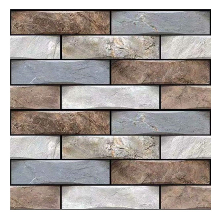 Sub 99 Lei - 10 x Placi Tapet Autocolant 3D cu Imitatie de Marmura, pentru Perete Bucatarie Sufragerie, Usor de Curatat, Rezistent la Apa, Autoadeziv, 30x30 cm, Gri Maro Bej
