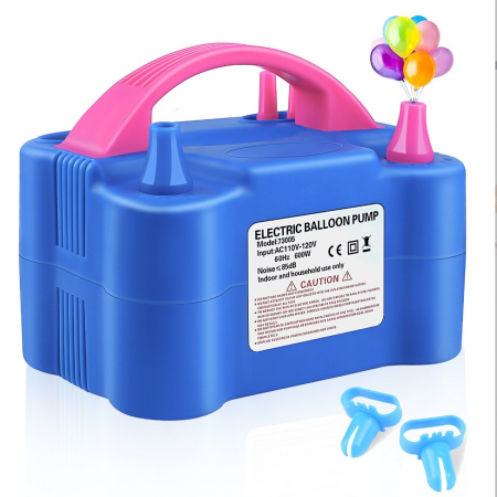 Articole petrecere - 21*14*17cm - Automatic double-hole air outlet electric multi-function 73005 blue balloon pump