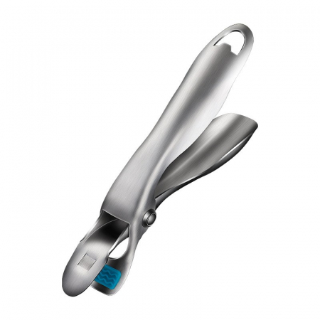 Pentru Casa si Camping - Clema pentru Boluri, Flippy, Anti-Alunecare, din Otel Inoxidabil si Silicon, de Uz Casnic, Rezistent la Temperaturi Inalte, 19.5x3.2 cm, Gri