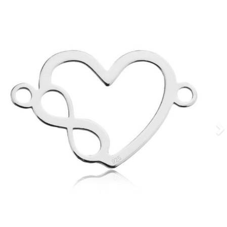 Bijuterii argint - Martisor Bratara Argint 925, Jolie, Model Inima cu infinit, Martisor de 1 Martie, cu Snur Rosu, Argintiu