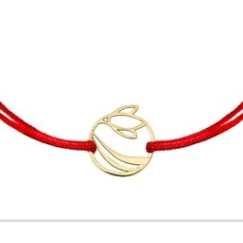 Bijuterii argint - Bratara Martisor, Jolie Silver, Model Floare Stilizata Rotunda, Reglabila, Argint 925, Snur Textil, 7.5 x 4.5 cm, Argintiu