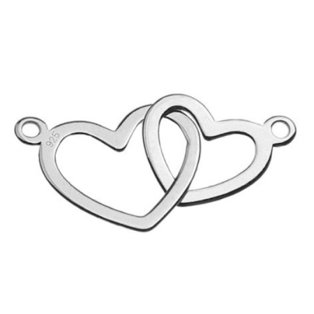 Bijuterii argint - Martisor Bratara Argint 925, Jolie, Model 2 Inimi Pereche, Martisor de 1 Martie, cu Snur Rosu, Argintiu