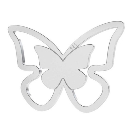 Bijuterii argint - Martisor Bratara Argint 925, Jolie, Model 2 Fluturi, Martisor de 1 Martie, cu Snur Rosu, Argintiu