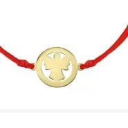 Bijuterii argint - Martisor Bratara Argint 925, Jolie, Model Inger Pazitor, Martisor de 1 Martie, cu Snur Rosu, Argintiu